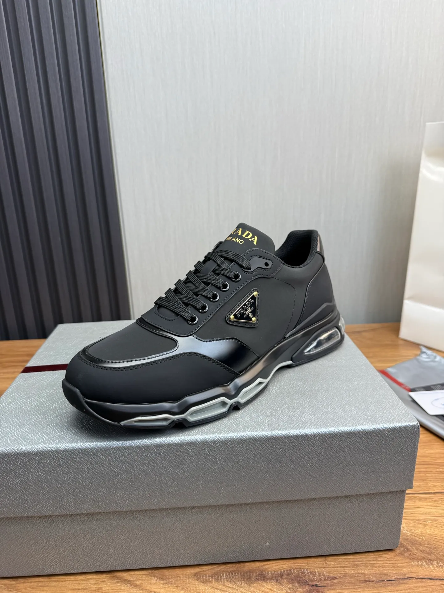 Men's shoes 💰640💰 [PRADA] Men's shoes are popular in the counter, official website is synchronized, 1 high-quality shipment ✔️Original cowhide upper + cowhide lining, 1🆚1 replica, original sole, 38-45 (45 customized, non-refundable)